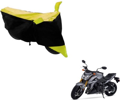 MOCKHE Two Wheeler Cover for Suzuki(GSX, Black, Yellow)