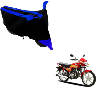 MOCKHE Two Wheeler Cover for Hero(HF Deluxe, Black, Blue)