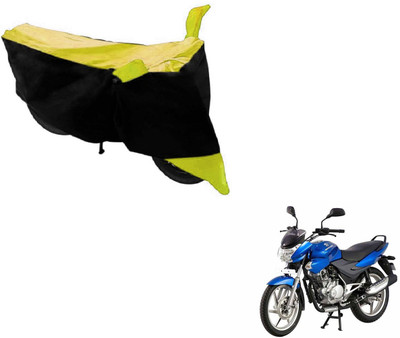 NIKS Two Wheeler Cover for Bajaj(Discover 150 s, Black, Yellow)