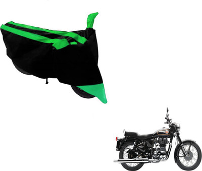 NIKS Two Wheeler Cover for Royal Enfield(Bullet 350, Black, Green)
