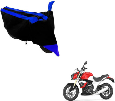 MOCKHE Two Wheeler Cover for Mahindra(Mojo, Black, Blue)