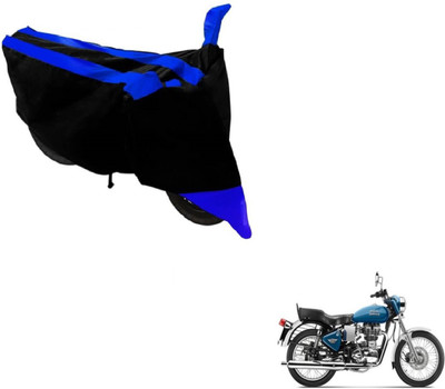Amanzo Two Wheeler Cover for Royal Enfield(Black, Blue)
