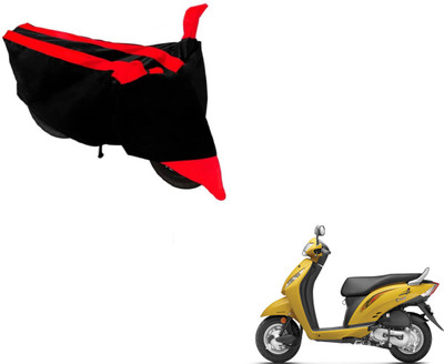 MOCKHE Two Wheeler Cover for Honda(Activa i, Black, Red)