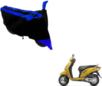MOCKHE Two Wheeler Cover for Honda(Activa i, Black, Blue)