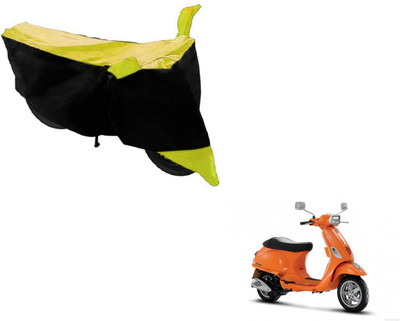 MOCKHE Two Wheeler Cover for Universal For Bike(Vespa SXL, Black, Yellow)