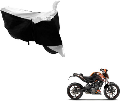 Flipkart SmartBuy Two Wheeler Cover for KTM(Duke 200, Black, White)