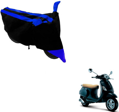 MOCKHE Two Wheeler Cover for Universal For Bike(Vespa, Black, Blue)
