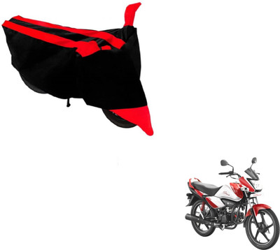 MOCKHE Two Wheeler Cover for Hero(Splendor I Smart, Black, Red)