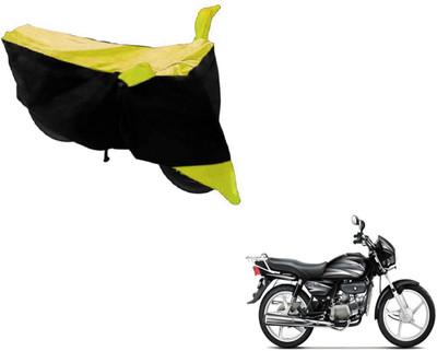 MOCKHE Two Wheeler Cover for Hero(Splendor Plus, Black, Yellow)