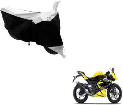 Amanzo Two Wheeler Cover for Kawasaki(Ninja, Black, White)