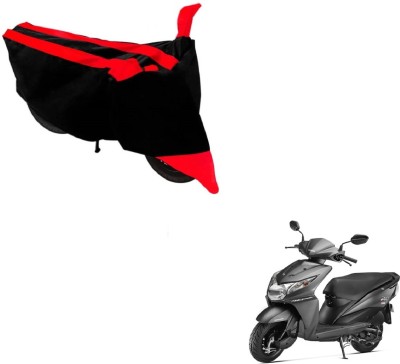 MOCKHE Two Wheeler Cover for Honda(Dio, Black, Red)