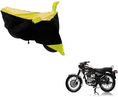 MOCKHE Two Wheeler Cover for Royal Enfield(Electra Delux, Black, Yellow)