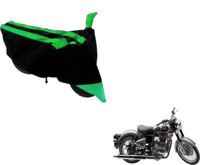 Amanzo Two Wheeler Cover for Royal Enfield(Classic 500, Black, Green)