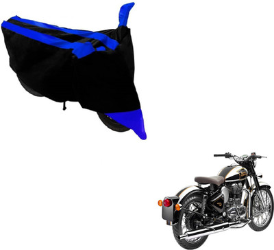 MOCKHE Two Wheeler Cover for Royal Enfield(Classic Chrome, Black, Blue)