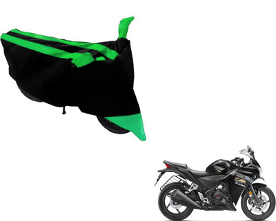 MOCKHE Two Wheeler Cover for Honda(CBR 250R, Black, Green)