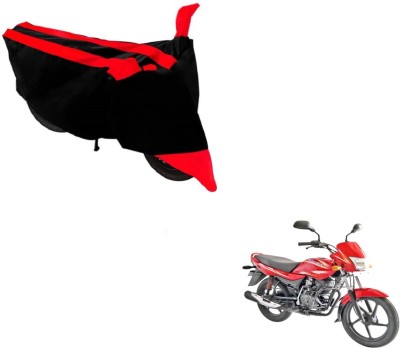 MOCKHE Two Wheeler Cover for Bajaj(Platina 100 DTS-i, Black, Red)