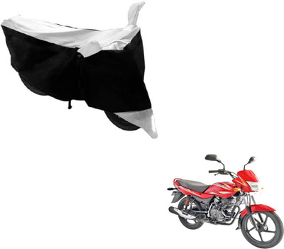 MOCKHE Two Wheeler Cover for Bajaj(Platina 100 DTS-i, Black, White)