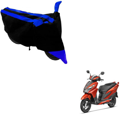 MOCKHE Two Wheeler Cover for Honda(Grazia, Black, Blue)