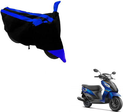 MOCKHE Two Wheeler Cover for Suzuki(Let's, Black, Blue)