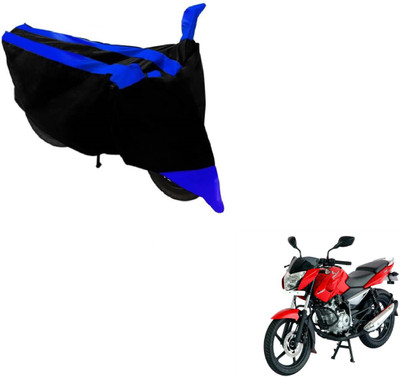 MOCKHE Two Wheeler Cover for Bajaj(Pulsar 135 LS DTS-i, Black, Blue)