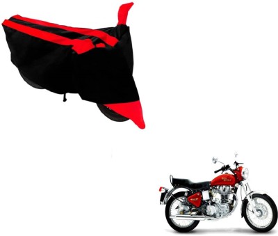 MOCKHE Two Wheeler Cover for Royal Enfield(Black, Red)