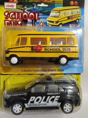 centy CAR & SCHOOL BUS Combo pack of 2(Black, Yellow, Pack of: 2)