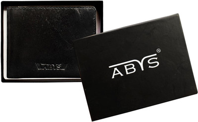 ABYS Men Black Genuine Leather Wallet(2 Card Slots)