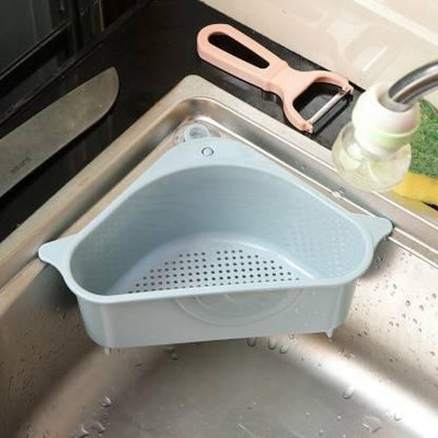 Off ONN Water Dispenser Kitchen Rack Plastic Triangular Shape Sink Storage Basket Drainer