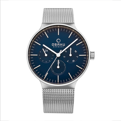 OBAKU MOS-CYAN Analogue Silver Round Dial Women's Watch - V110LXCIRW Analog Watch  - For Men