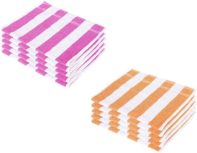 Cotton colors Cotton 280 GSM Hand Towel Set(Pack of 10)