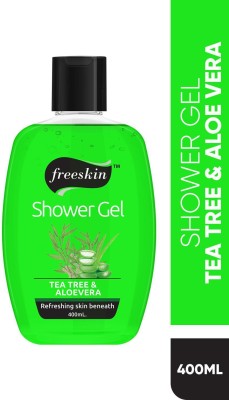 Free Skin Tea Tree and Aloevera Shower Gel for Refreshing Skin Beneath, Enriched With Alovera and Tea Tree Extract, 400ml, PACK OF 1(400 ml)