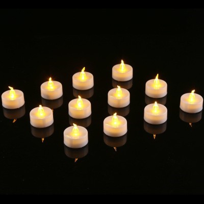 Goyal Candle Planet Led Tea Light Set of 12 Candle(Yellow, Pack of 12)