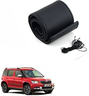ELECTRIBLES Hand Stiched Steering Cover For Tata Aria(Black, Leatherite)