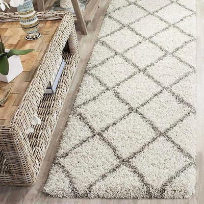 shopgallery White, Black Polyester Runner(2 ft,  X 6 ft, Rectangle)