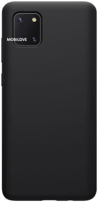 MOBILOVE Back Cover for Samsung Galaxy Note 10 Lite | Pure Liquid Soft Silicone Case with Camera and Screen Protection(Black, Shock Proof, Silicon, Pack of: 1)