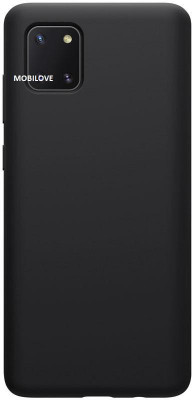 MOBILOVE Back Cover for Samsung Galaxy Note 10 Lite | Pure Liquid Soft Silicone Case with Camera and Screen Protection(Black, Shock Proof, Silicon, Pack of: 1)