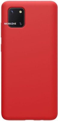 MOBILOVE Back Cover for Samsung Galaxy Note 10 Lite | Pure Liquid Soft Silicone Case with Camera and Screen Protection(Red, Shock Proof, Silicon, Pack of: 1)