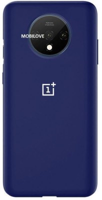 MOBILOVE Back Cover for OnePlus 7T | Pure Liquid Soft Matte Silicone Case with Camera and Screen Protection(Blue, Shock Proof, Silicon, Pack of: 1)