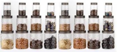 Flipkart SmartBuy Plastic Grocery Container  - 300 ml, 600 ml, 1200 ml(Pack of 24, Grey, Clear)