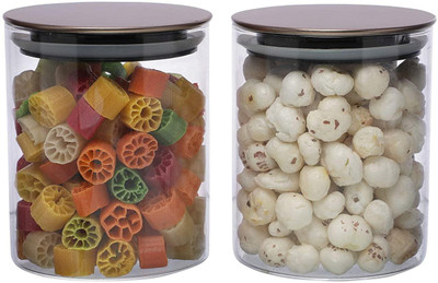 Cutting EDGE Glass Utility Container  - 850 ml(Pack of 2, Gold)