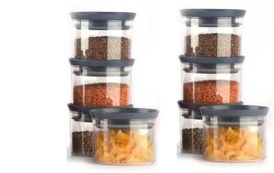 Kivanshi Plastic Grocery Container  - 800 ml(Pack of 8, Clear)