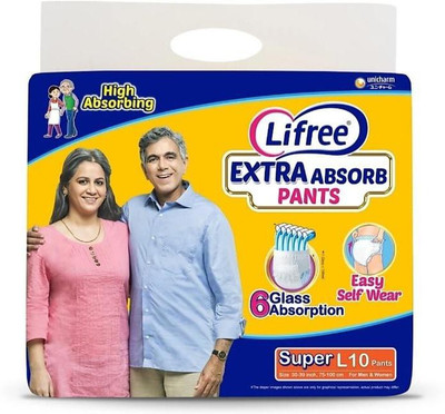 LIFREE LARGE L10 Adult Diapers - L(10 Pieces)