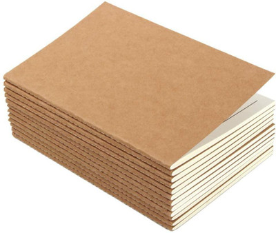 INNAXA Journal Notebook Kraft Brown Cover Lined Notebooks for Travelers and Office Daily Use - A5 Size 21 X 14.8 cm (Pack Of 12) A5 Notebook Ruled 64 Pages(Brown, Pack of 12)