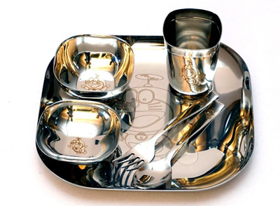 KNEssential Pack of 6 Stainless Steel Dinner Set(Steel)