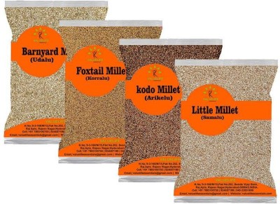Value Life Kodo 500g ,(Arikelu), Little 500g (Samalu) , Barnyard 500g(Udalu), Foxtail 500g (Korralu) , (Pack Of 2kg) Mixed Millet(1.99 kg, Pack of 4)