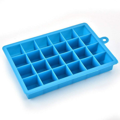 Vastarpara Silicone Ice Cube Trays - 24 Cavity per Ice Tray Blue Silicone Ice Cube Tray(Pack of1)