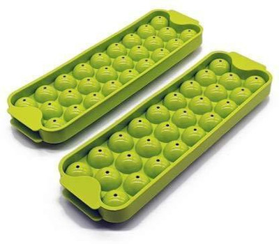 AppEasy Green Ice Tray with Lid- Marbles 26 Ball Ice Tray - Set of 2 Pcs Green Plastic Ice Ball Tray(Pack of2)