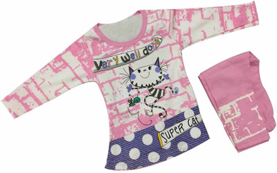 Cute Collection Girls Party(Festive) Top Pyjama(Pink)