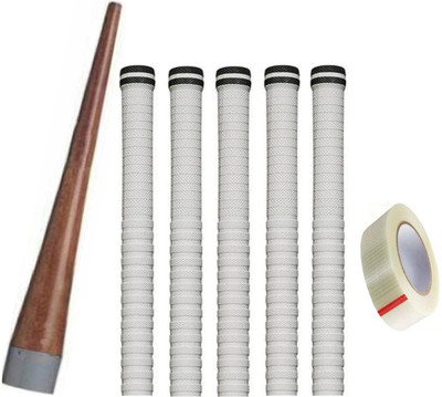 Y2M Set of 5 Cricket Bat White grip (XR5) + one wooden cone (gripper) + One Side Fiber Cricket Kit