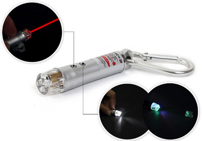 deepak badkur Laser Light , LED Flashlight + Torch Keychain + Laser Pointer ( Pack Of 1 ) With 3 Button Size Cell(650 nm, Red)